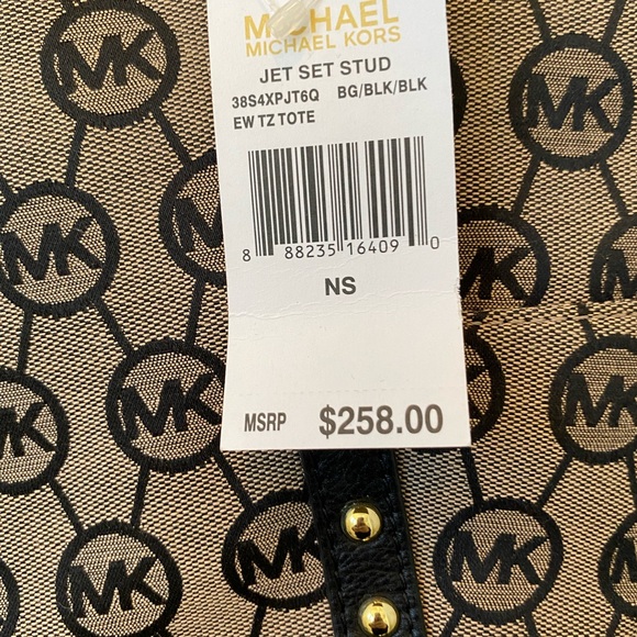 Michael Kors NWT Black and Tan Signature Tote - Picture 3 of 4